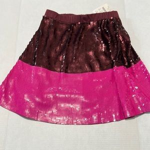 Crewcuts girls pink/brown girls sequin skirt size 14. New with tags
